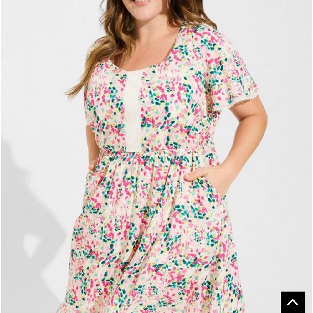 Mini Swiss Dot Tunic Center Pleat Dress 3X